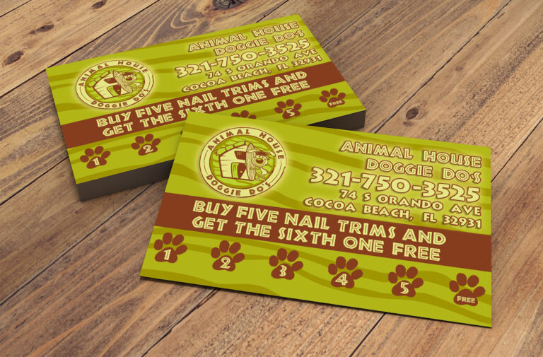 Animal House Doggy Dos Business Card Design